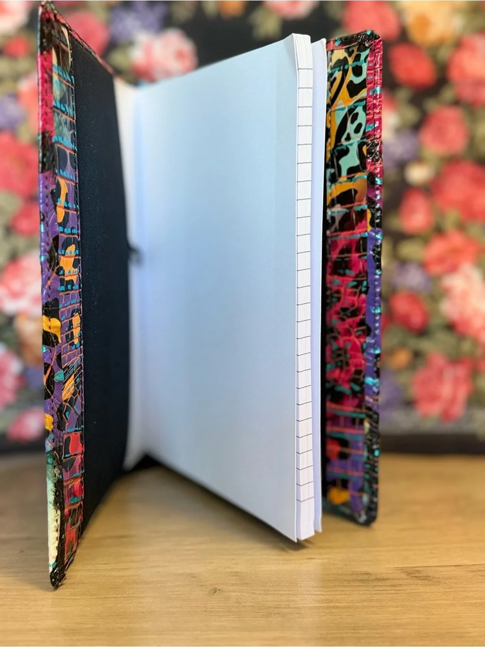 Brahmin Stampede Multicolor Turquoise Purple Orange Croc-Embossed Journal
